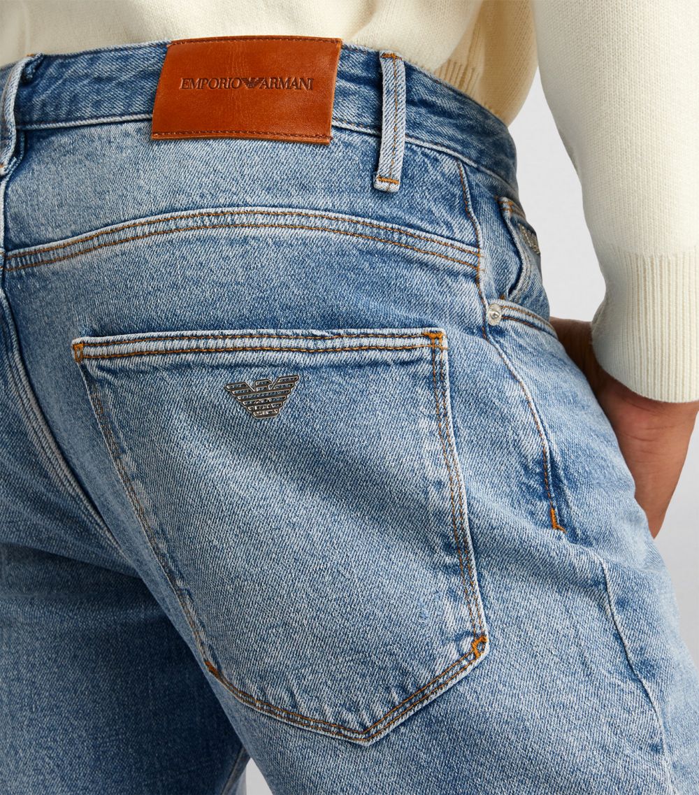 Emporio Armani Emporio Armani Distressed Mid-Rise Slim Jeans