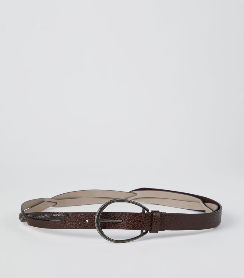 Brunello Cucinelli Brunello Cucinelli Hammered Calfskin Belt