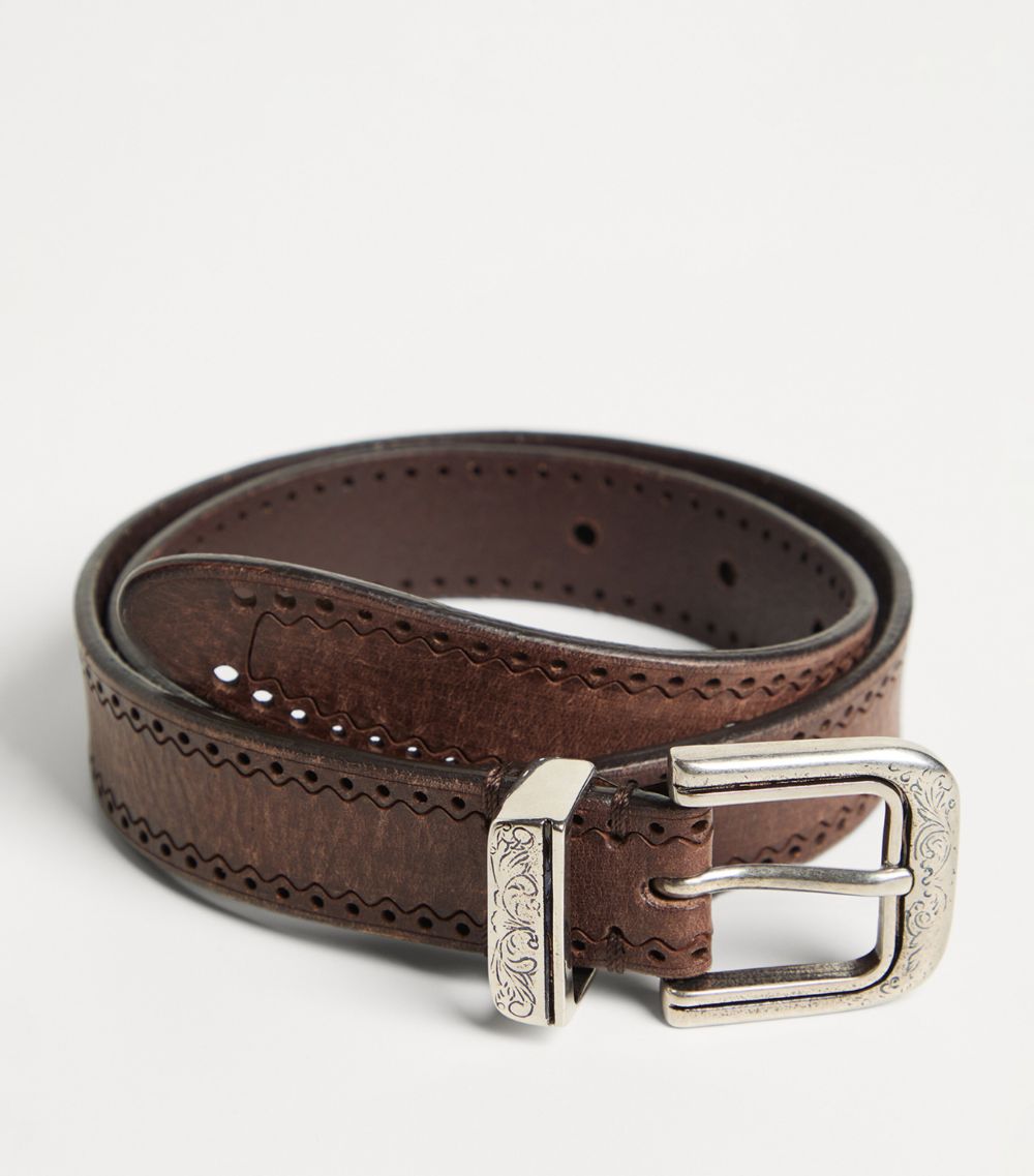 Brunello Cucinelli Kids Brunello Cucinelli Kids Leather Engraved Belt