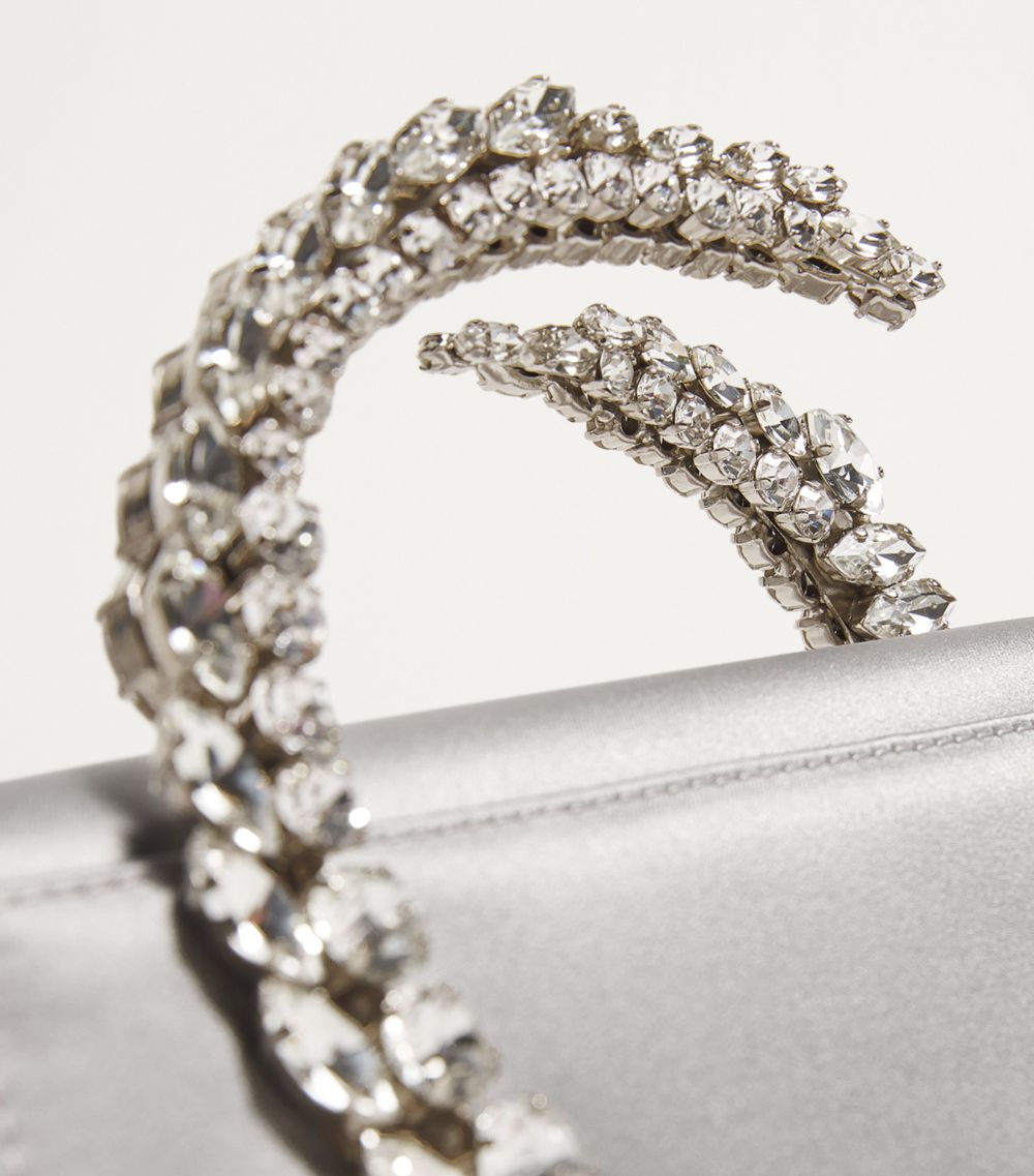 L'Alingi L'Alingi Rhinestone-Spiral Handle Clutch Bag