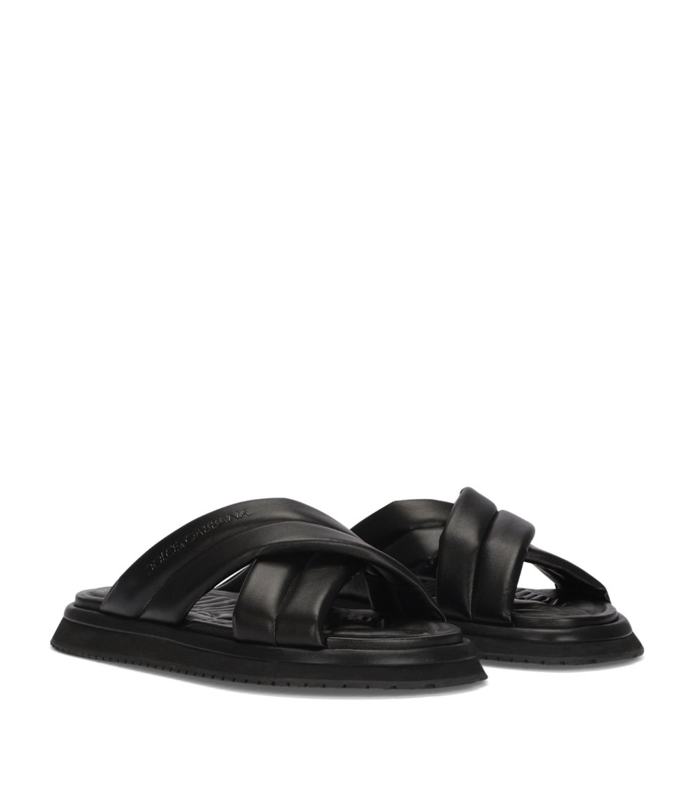 Dolce & Gabbana Dolce & Gabbana Faux Leather Padded Slides