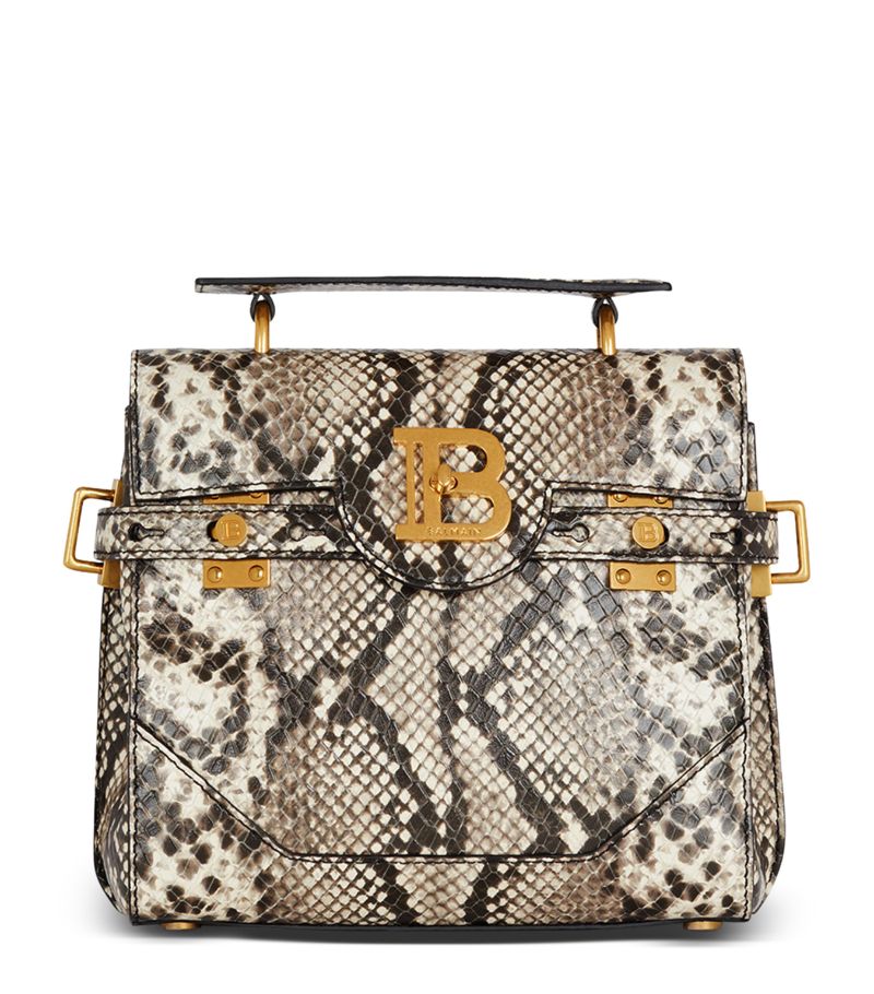 Balmain Balmain Leather Snakeskin B-Buzz 23 Shoulder Bag