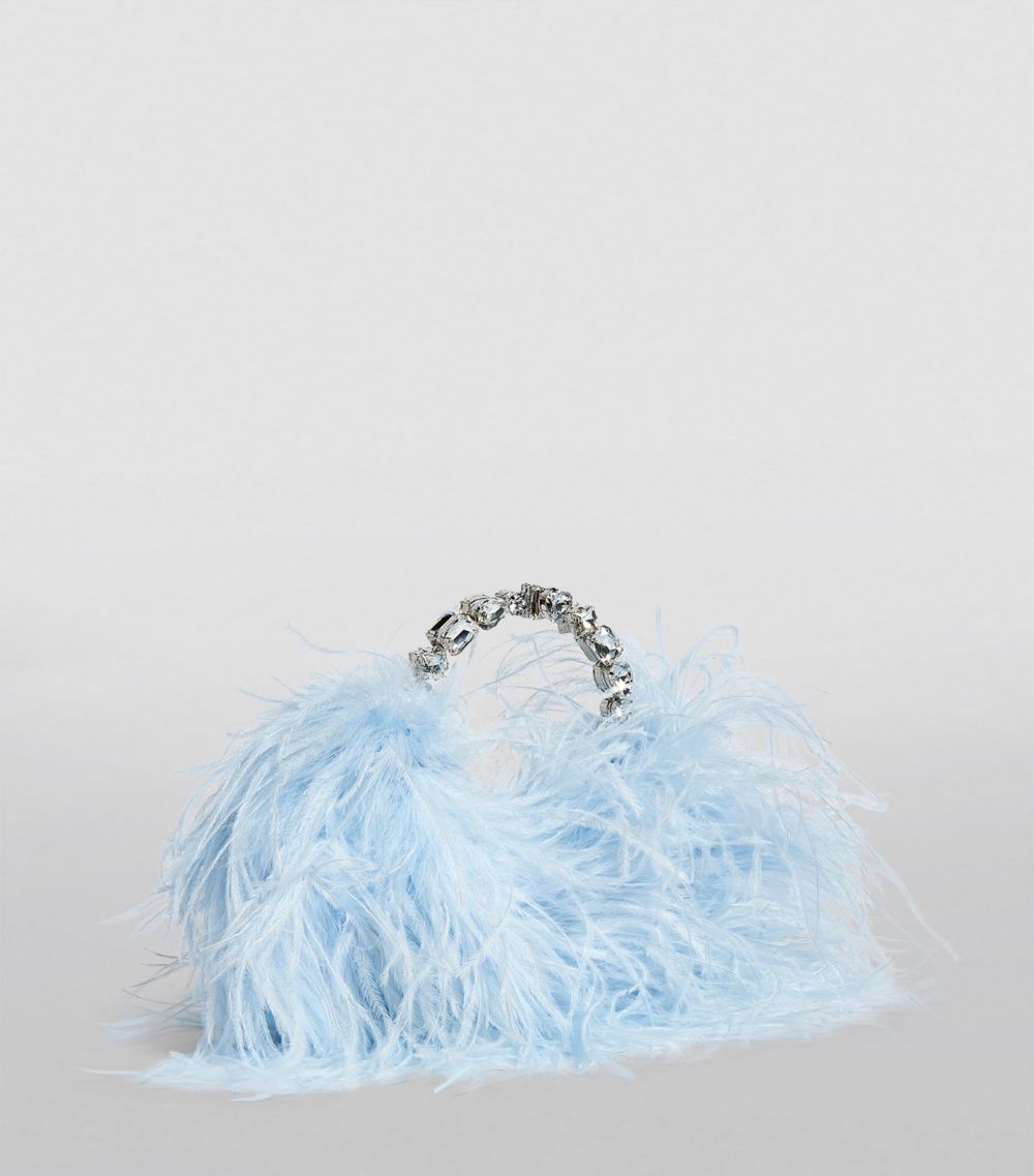 L'Alingi L'Alingi Crystal-Embellished Feather Taliya Clutch Bag