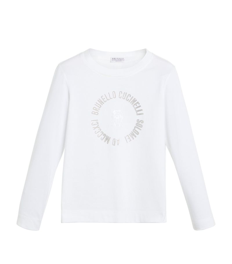 Brunello Cucinelli Kids Brunello Cucinelli Kids Cotton Round-Logo T-Shirt