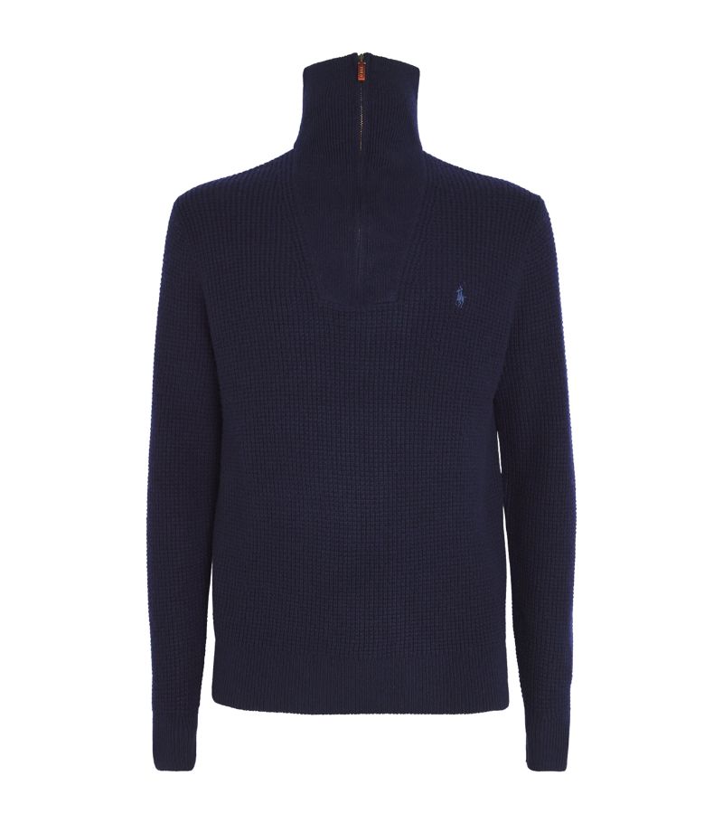 Polo Ralph Lauren Polo Ralph Lauren Wool-Cotton Quarter-Zip Sweater