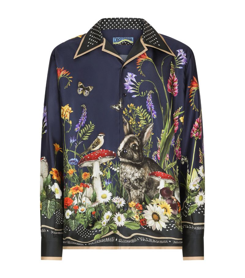 Dolce & Gabbana Dolce & Gabbana Silk Rabbit Print Shirt