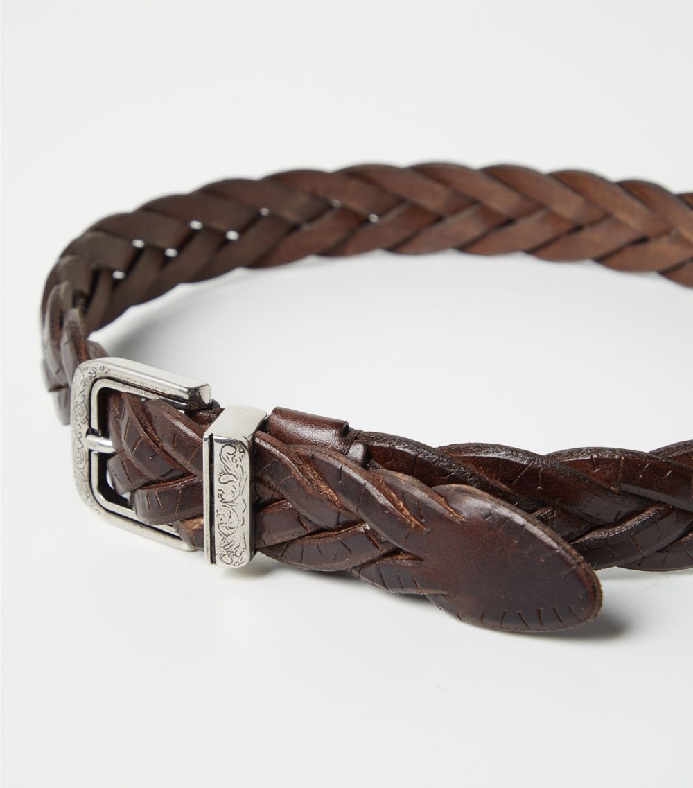 Brunello Cucinelli Kids Brunello Cucinelli Kids Leather Plait Buckled Belt