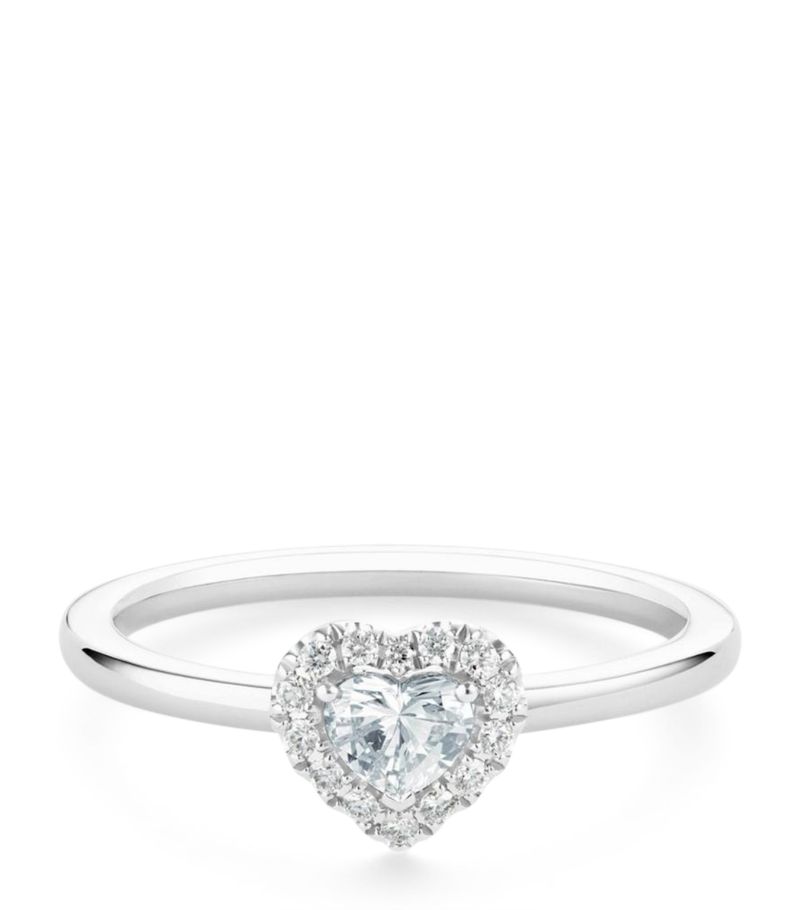 De Beers Jewellers De Beers Jewellers Platinum And Heart-Shaped Diamond Bridal Aura Ring