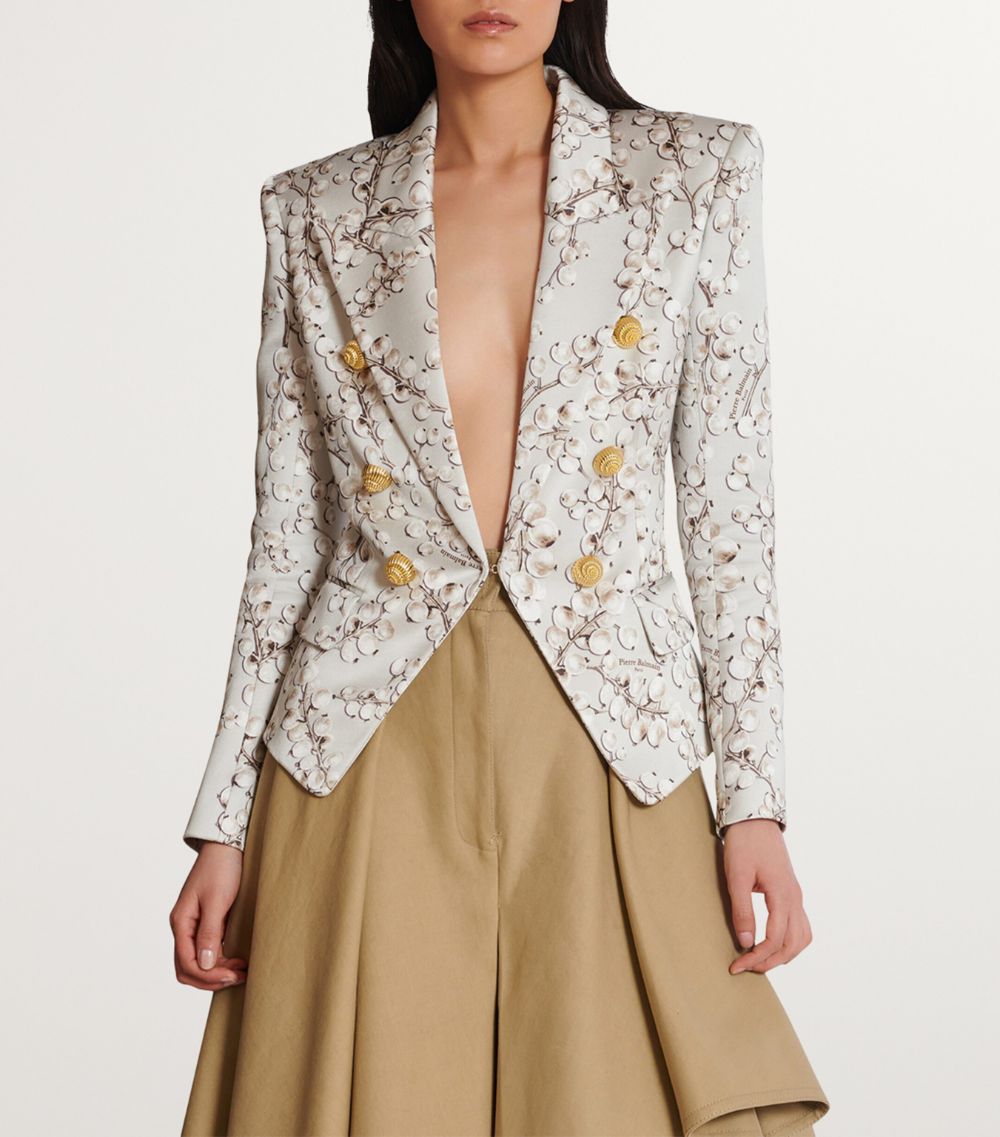 Balmain Balmain Satin Redcurrant Print Blazer