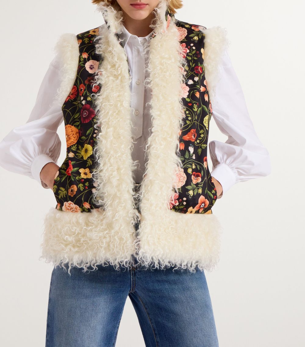 La Doublej La Doublej Mohair-Trim Folk Gilet