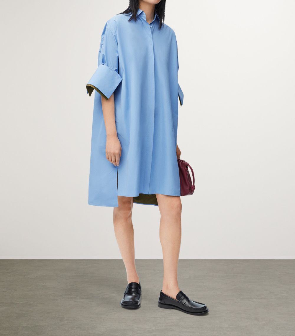 Loewe Loewe Cotton-Blend Mini Shirt Dress