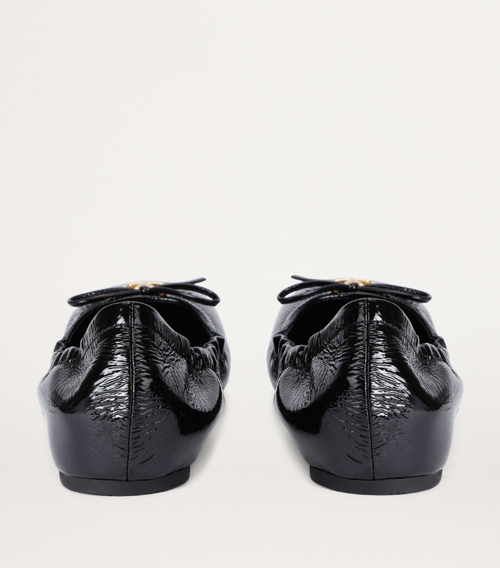 VALENTINO GARAVANI Valentino Garavani Leather Vlogo Ballerina Flats