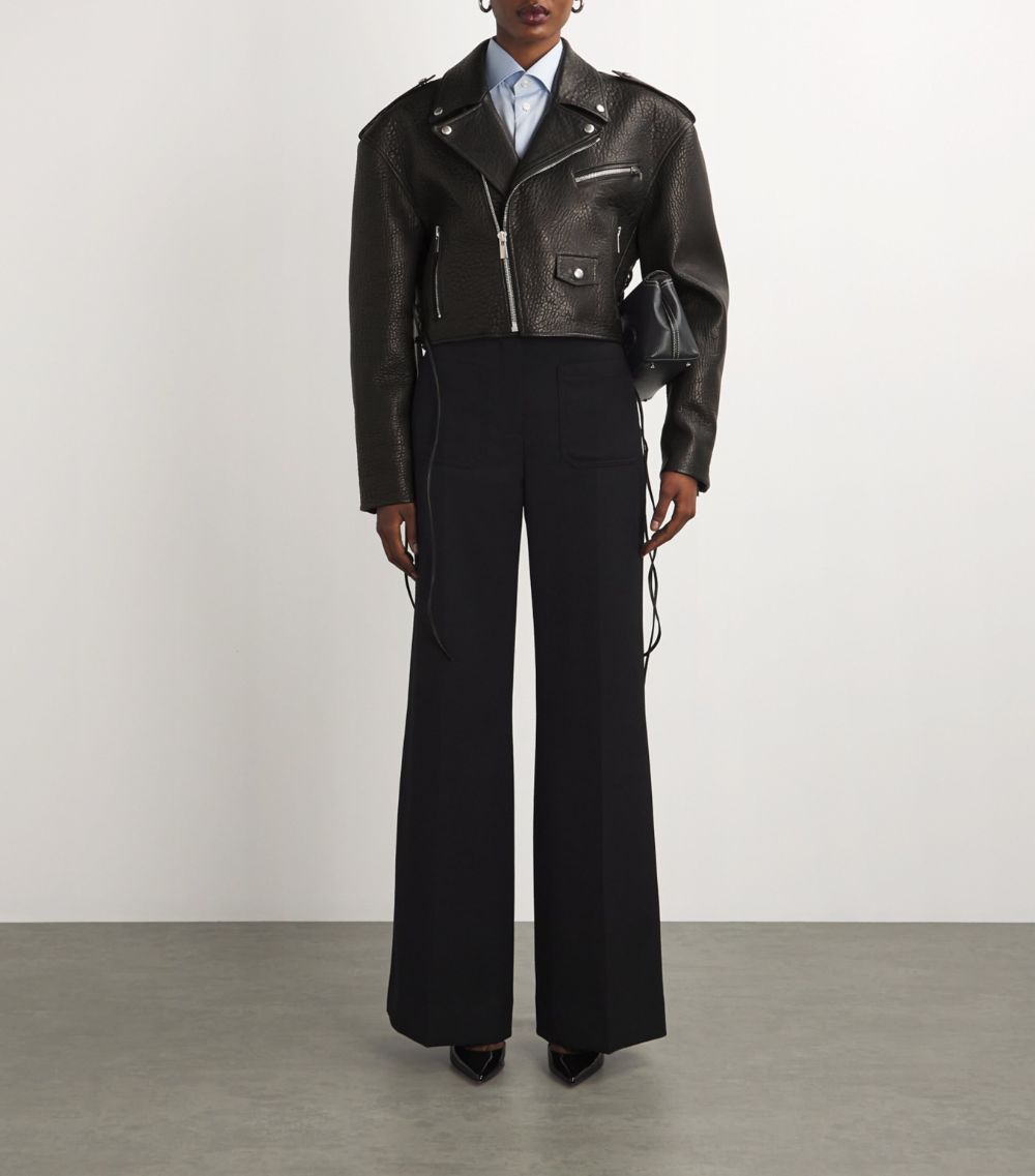 Magda Butrym Magda Butrym Leather Embossed Cropped Jacket