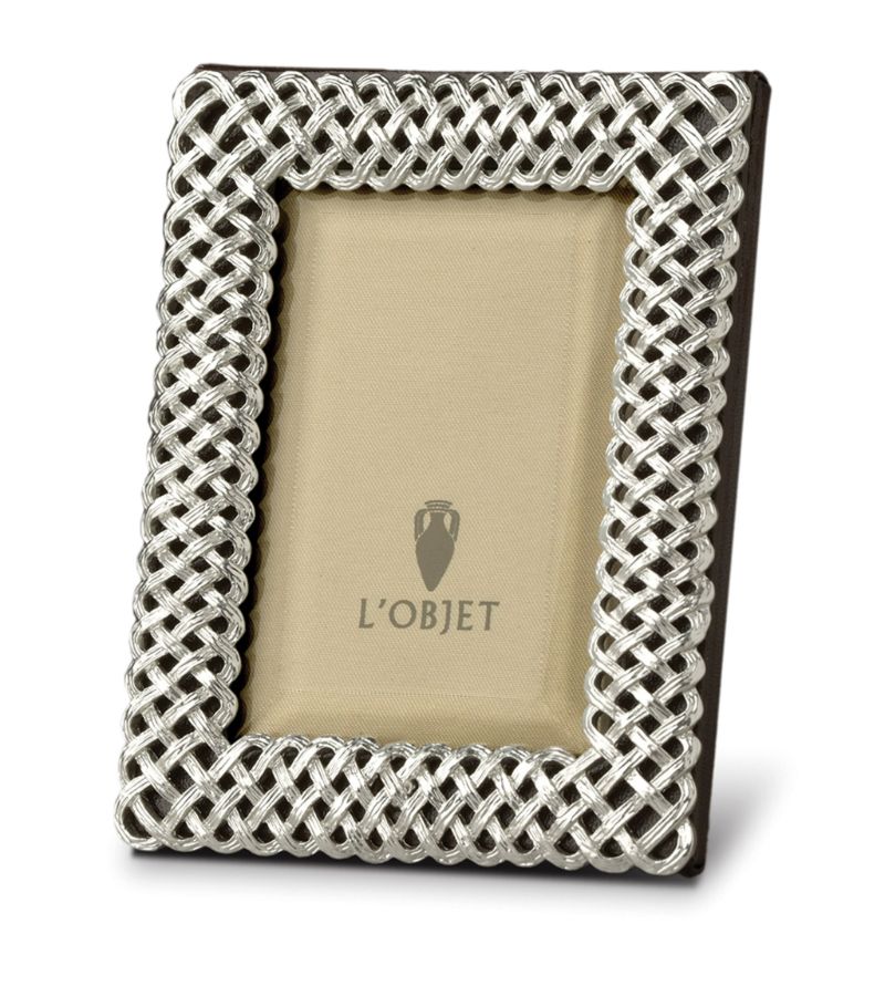 L'Objet L'Objet Platinum-Plated Braid Photo Frame (4" X 6")