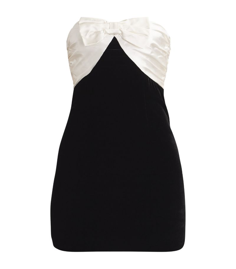 Alessandra Rich Alessandra Rich Velvet-Silk Bustier Mini Dress