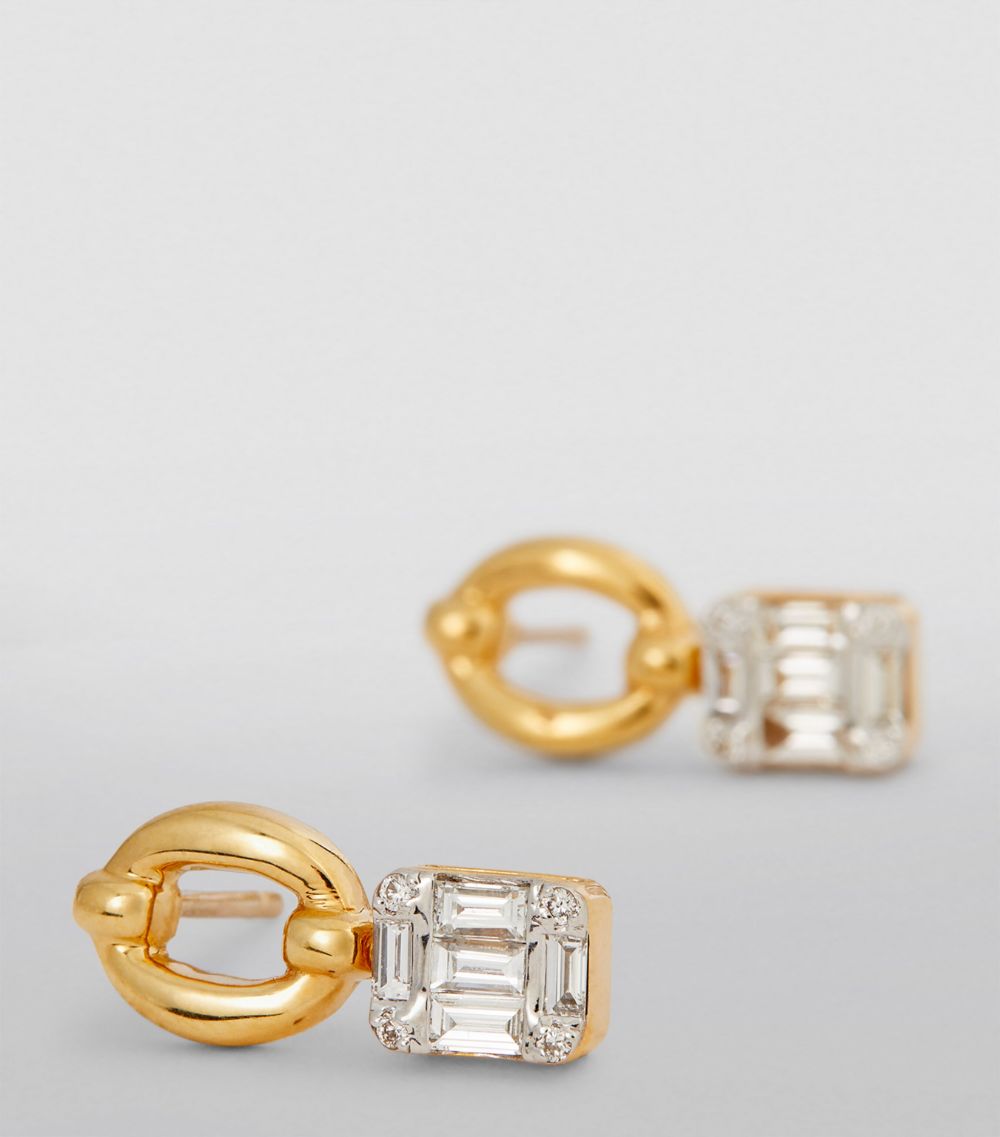 Nadine Aysoy Nadine Aysoy Yellow Gold And Diamond Catena Earrings