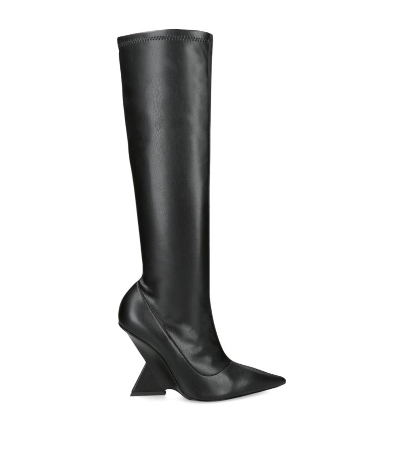 The Attico The Attico Leather Cheope Heeled Boots 105