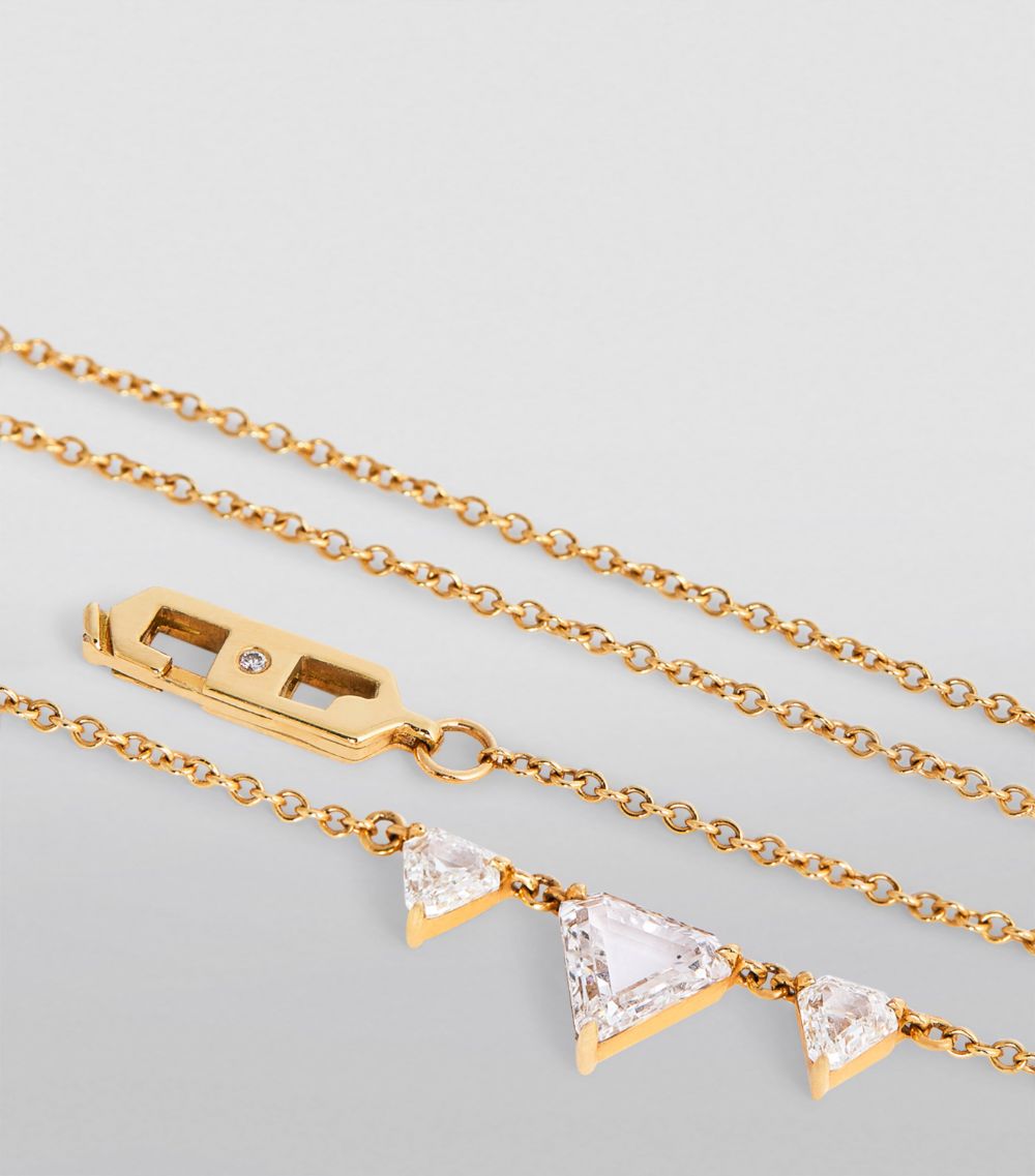 Eva Fehren Eva Fehren Yellow Gold And Diamond Prism Necklace