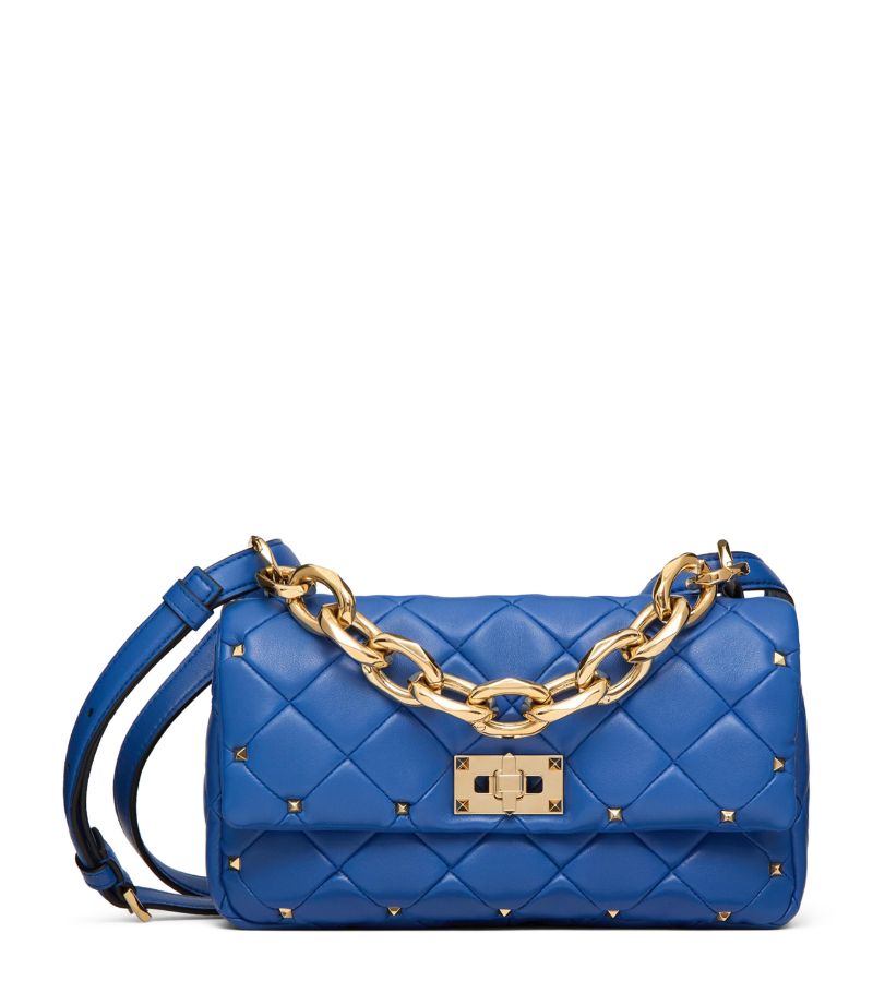 VALENTINO GARAVANI Valentino Garavani Lambskin Quilted Rockstud Spike Shoulder Bag