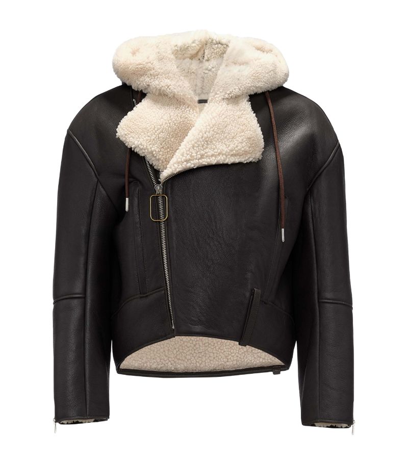 Jw Anderson Jw Anderson Shearling Hooded Bomber Jacket