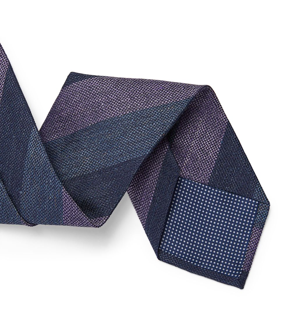 Eton Eton Silk-Linen Striped Tie