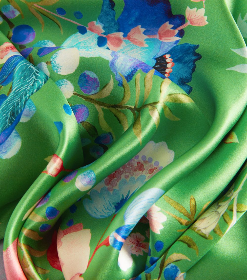 Meng Meng Long Silk Floral Kaftan