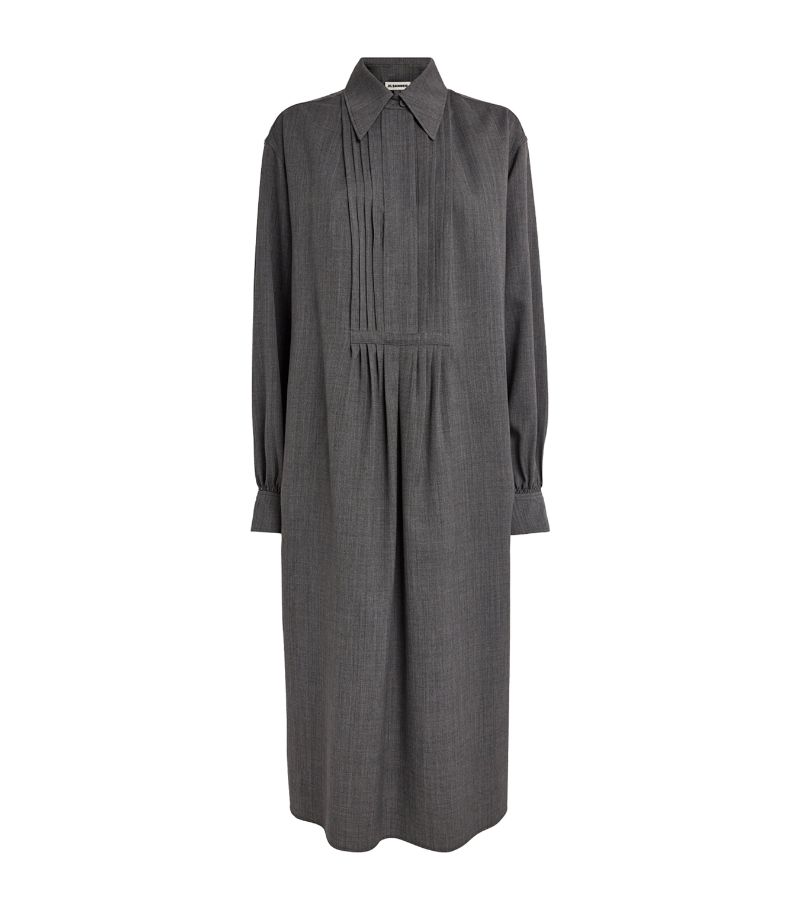 Jil Sander Jil Sander Wool Pleated Shirt Dress