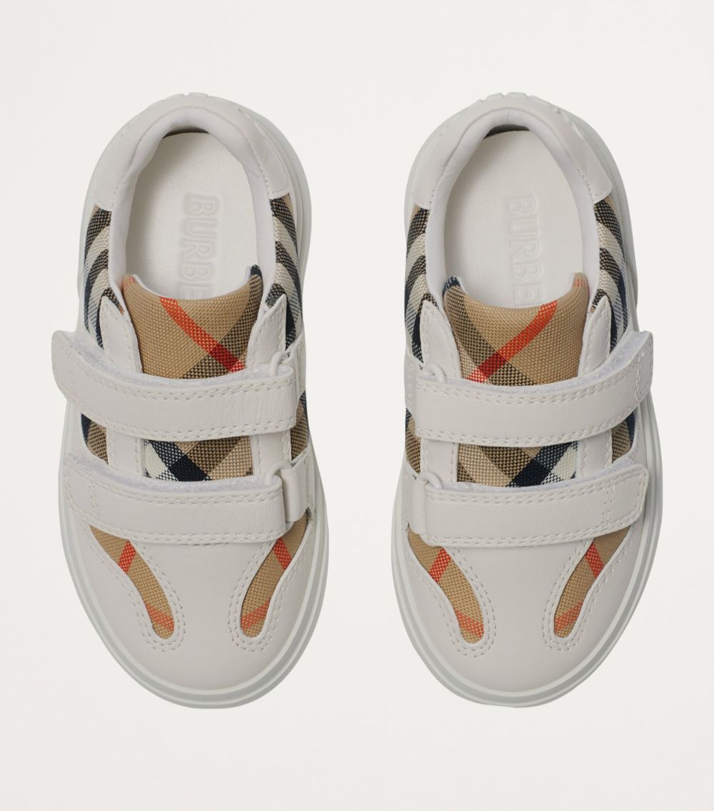 Burberry Burberry Kids Leather Check Sneakers