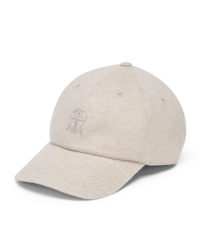 Brunello Cucinelli Brunello Cucinelli Cashmere Embroidered-Logo Baseball Cap