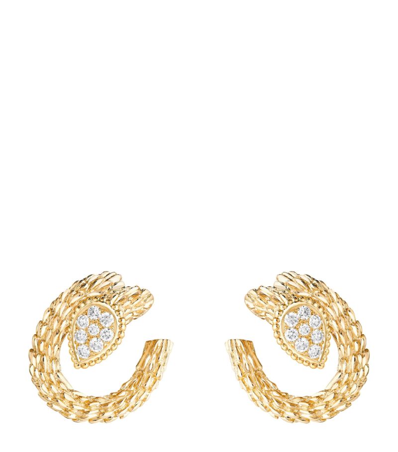 Boucheron Boucheron Yellow Gold And Diamond Serpent Bohème Earrings