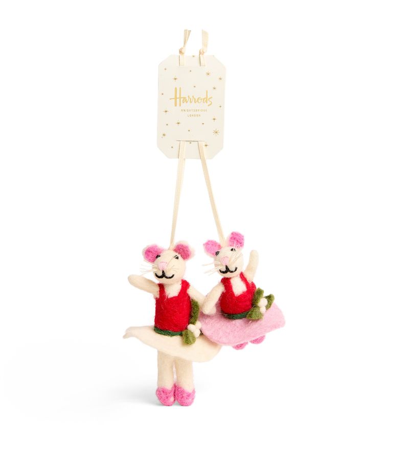 Harrods Harrods Felt Dancing Mice Tree Decorations (Set Of 2)