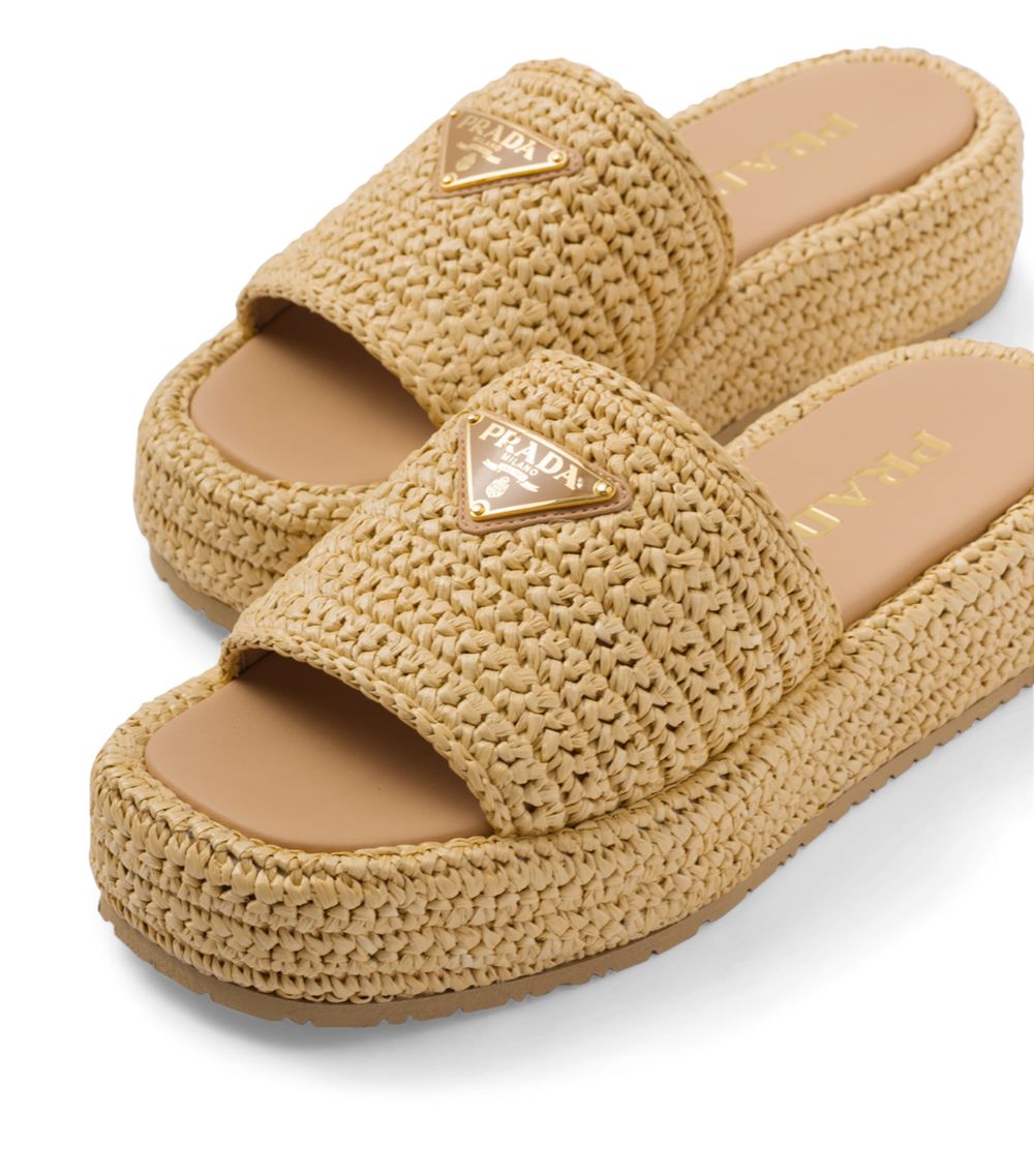 Prada Prada Crochet Flatform Slides 35