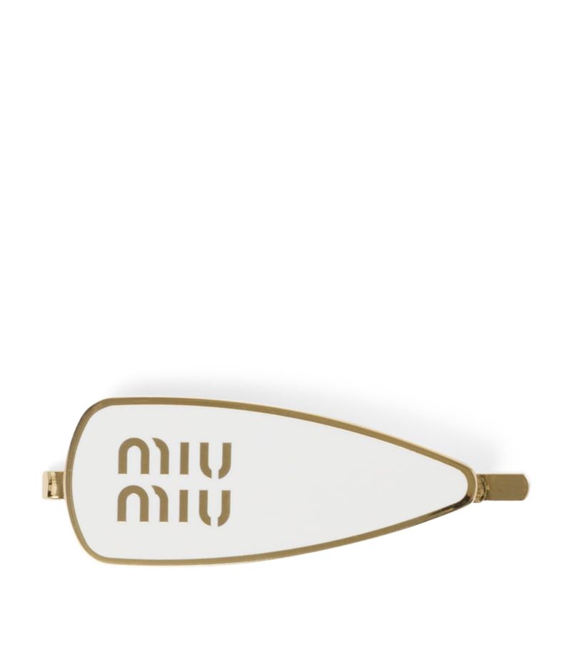 Miu Miu Miu Miu Enamel Logo Hair Clip