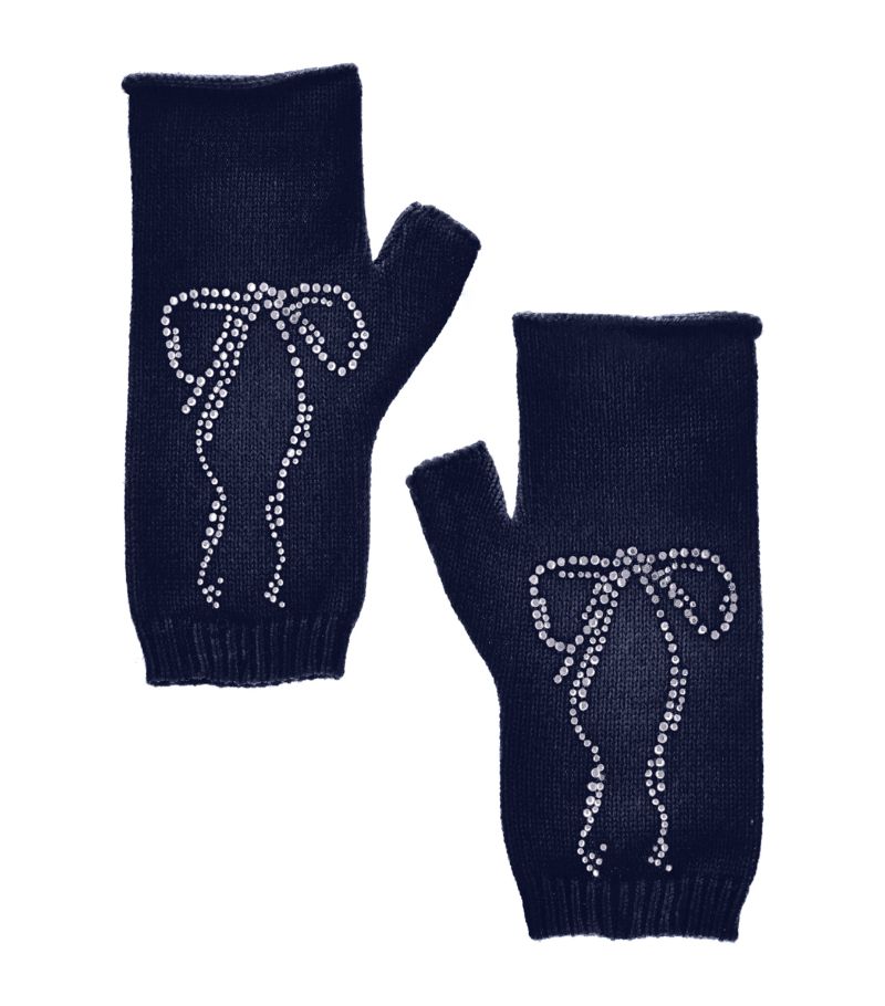 Monnalisa Monnalisa Angora-Wool Bow Embellished Arm Warmers (13-16 Years)