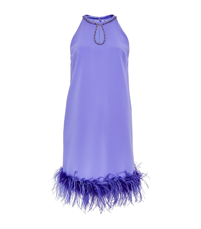 Marina Rinaldi Marina Rinaldi Feather-Trim Midi Dress