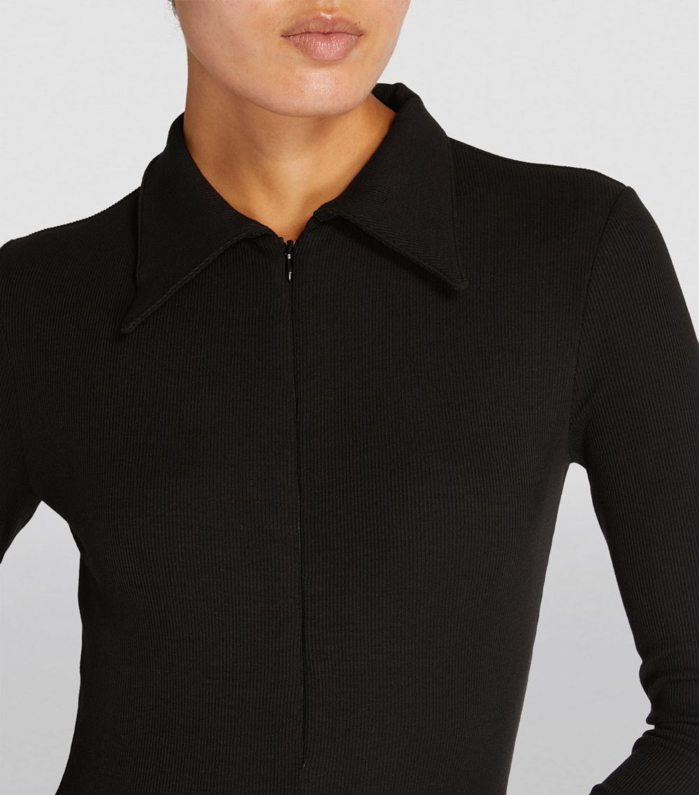 The Line By K The Line By K Collared Zip-Up Bodysuit