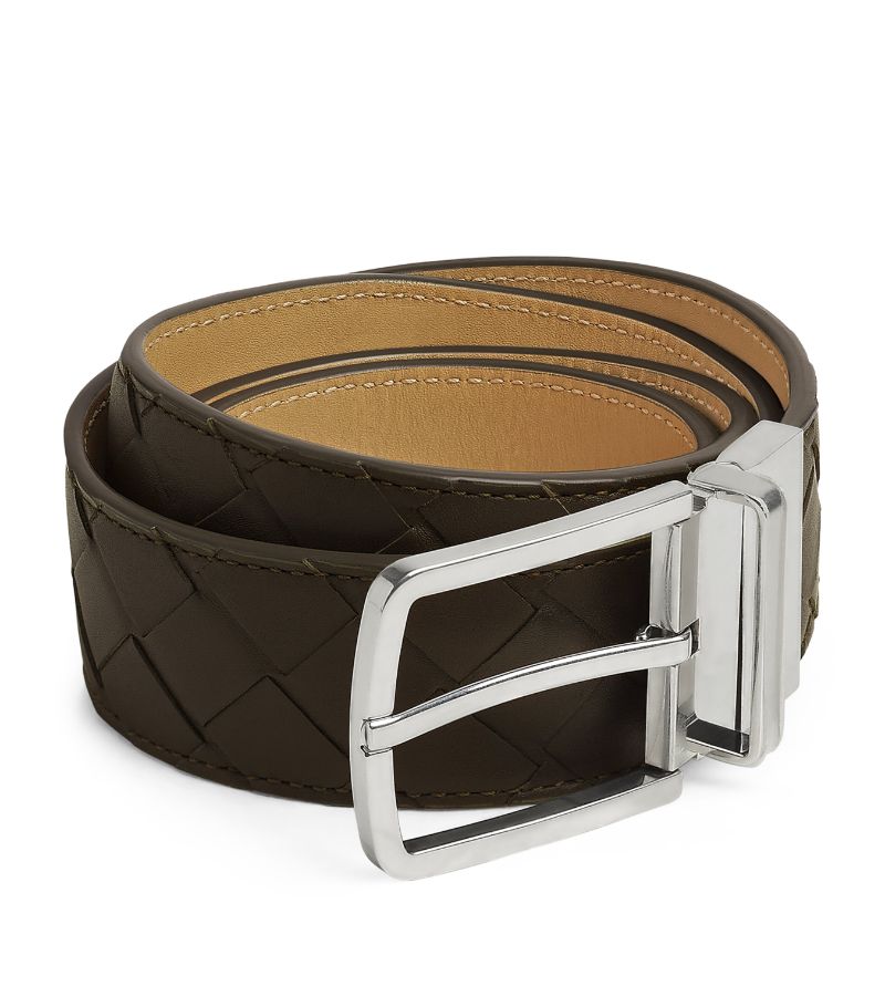Bottega Veneta Bottega Veneta Leather Reversible Intrecciato Belt