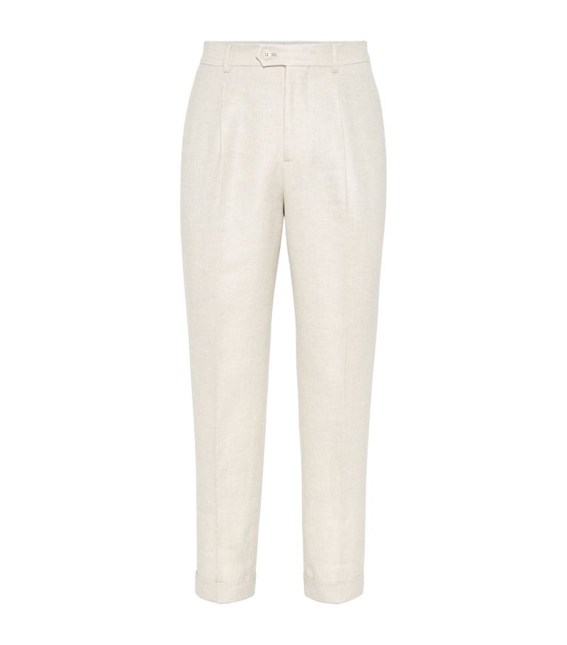 Brunello Cucinelli Brunello Cucinelli Linen-Blend Pleated Trousers