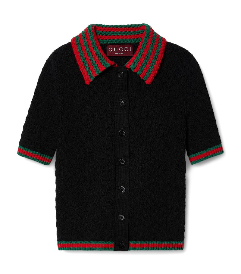 Gucci Gucci Knitted Polo-Neck Top