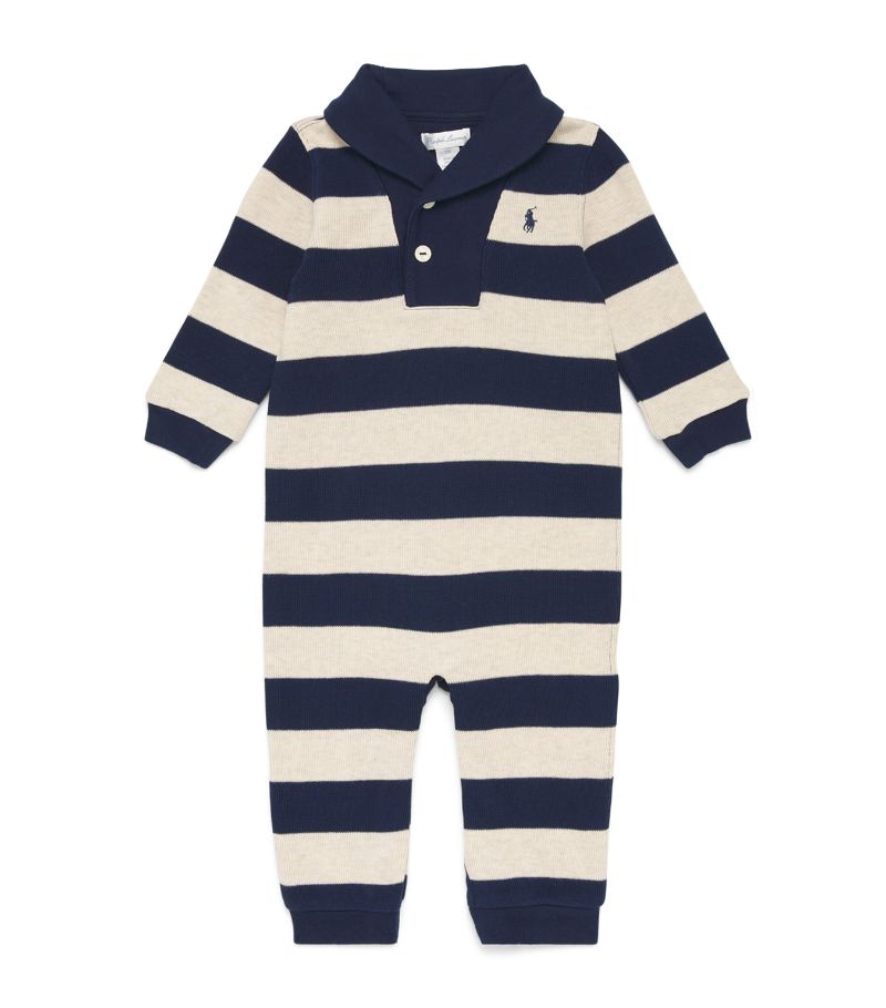 Polo Ralph Lauren Polo Ralph Lauren Kids Cotton Striped Playsuit (3-12 Months)