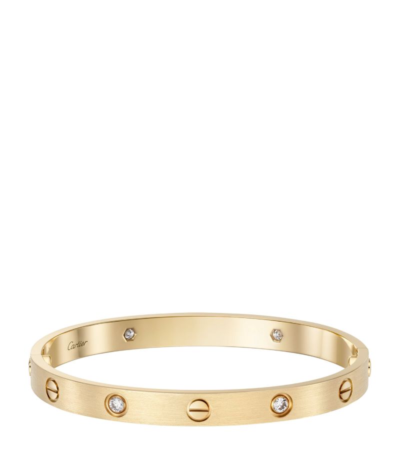 Cartier Cartier Brushed Yellow Gold And Diamond Love Bangle