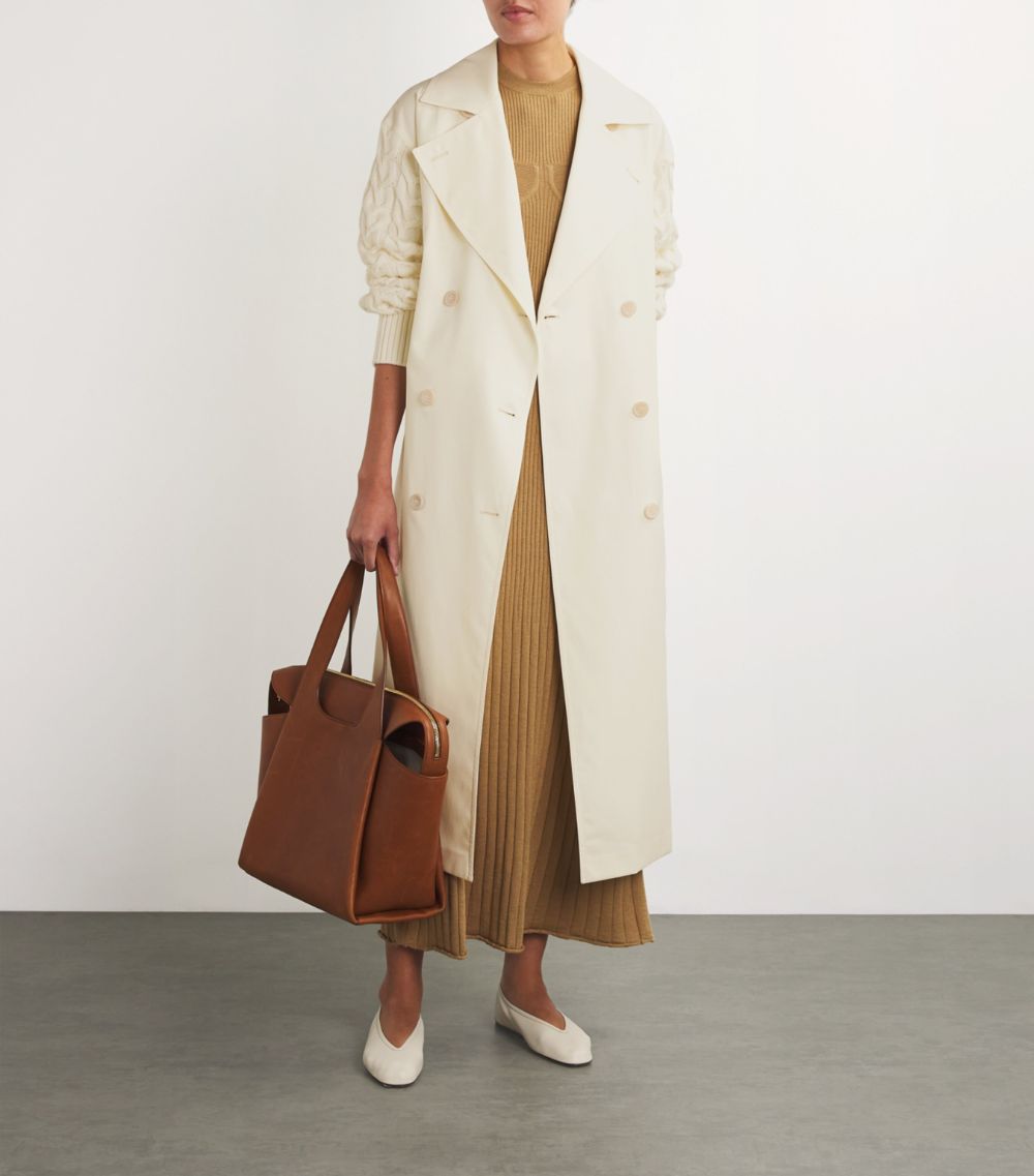 Max Mara Max Mara Knit-Sleeve Trench Coat