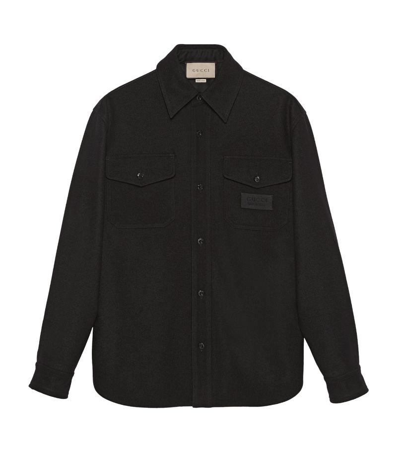 Gucci Gucci Wool Patch-Detail Overshirt