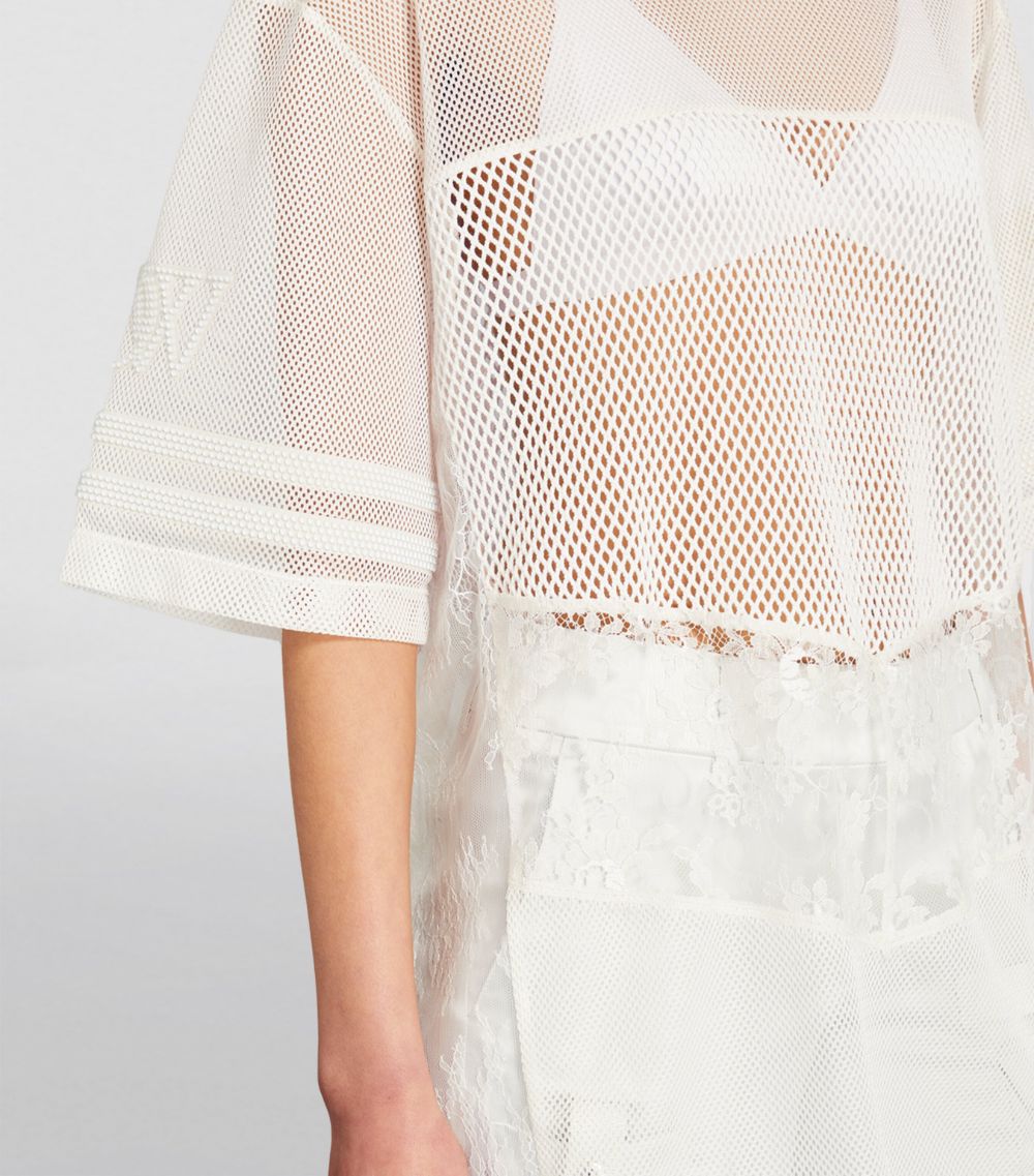 OFF-WHITE Off-White Lace & Mesh Sport Top