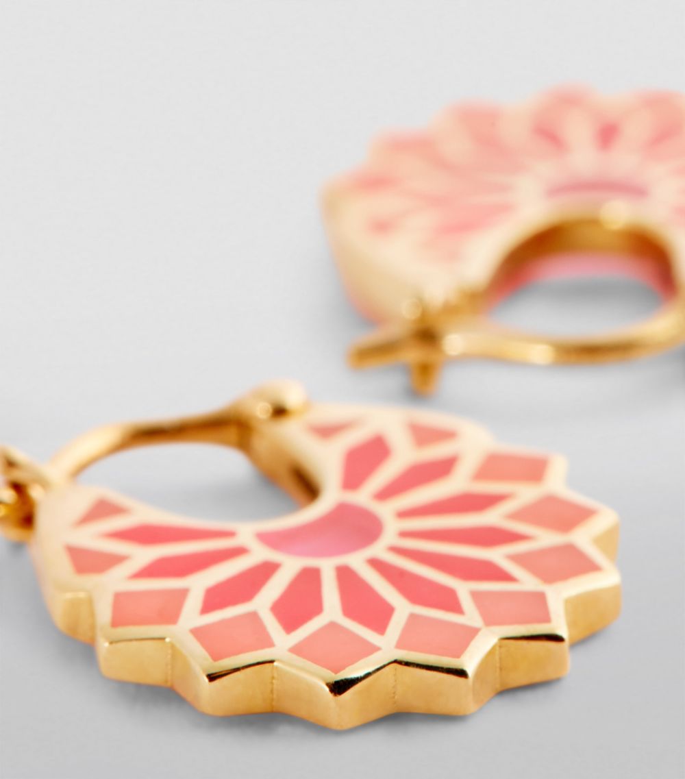 L'Atelier Nawbar L'ATELIER NAWBAR Mini Yellow Gold and Enamel Lady Sursock Earrings