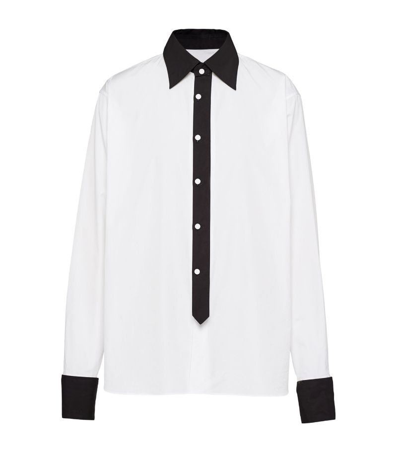 Prada Prada Oversized Contrast-Detail Shirt