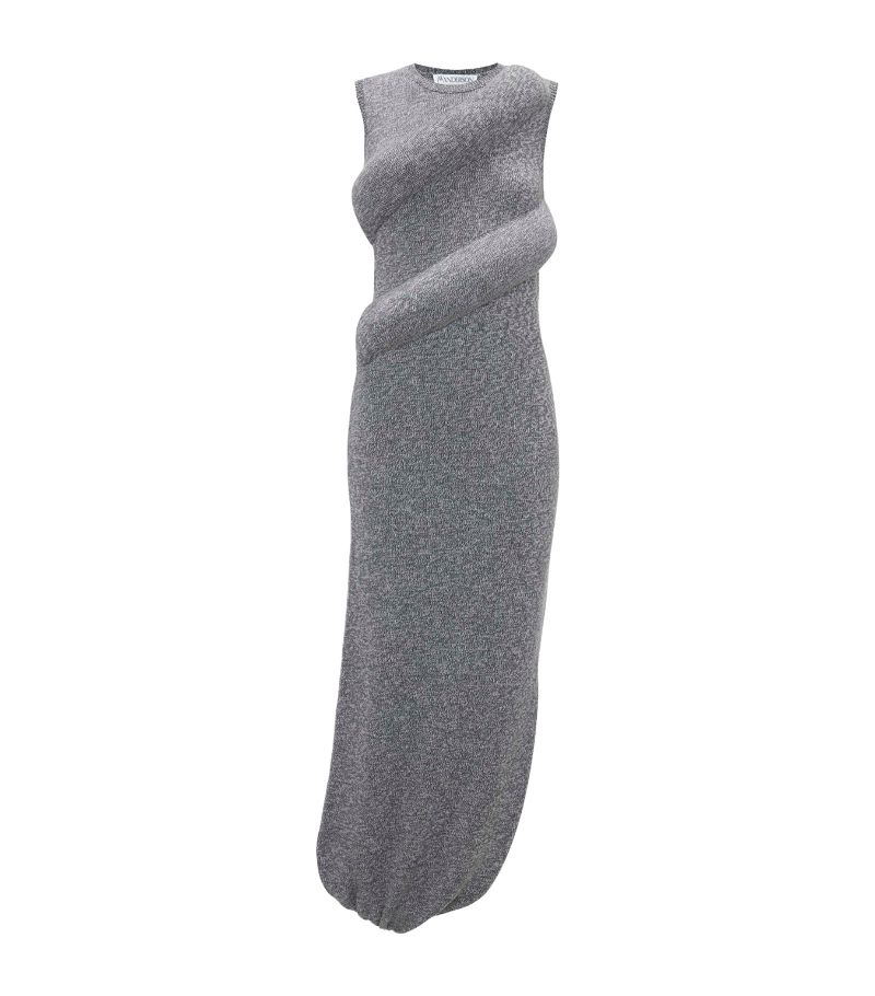 Jw Anderson Jw Anderson Knitted Padded Twist Midi Dress