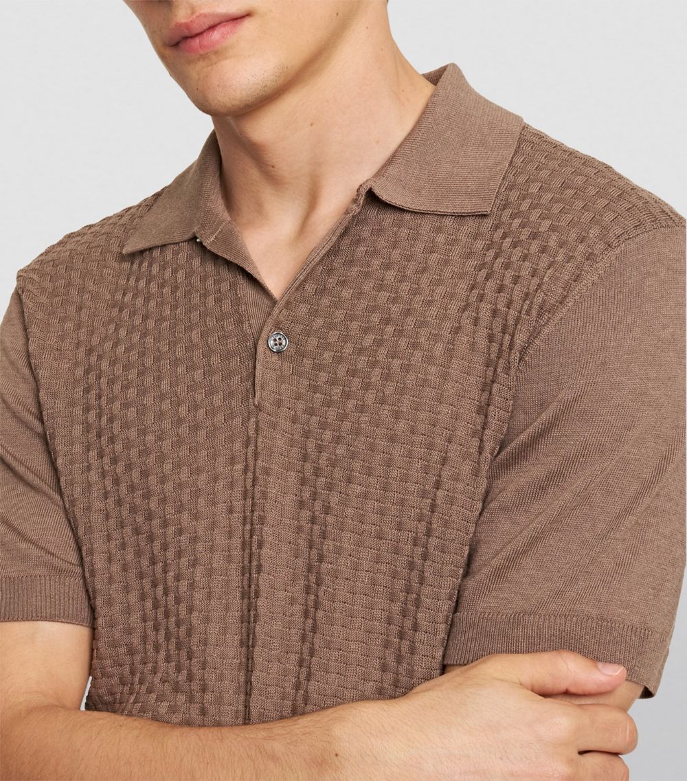 Orlebar Brown Orlebar Brown Silk-Cotton Burnham Tile Polo Shirt