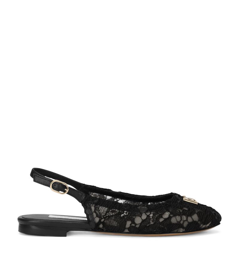 Dolce & Gabbana Dolce & Gabbana Kids Lace Slingback Flats