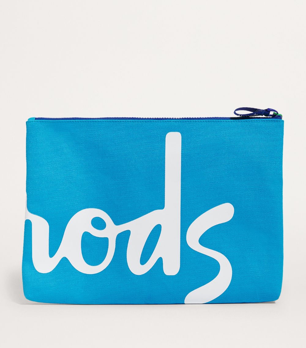 Harrods Harrods Large Cotton Logo Pouch